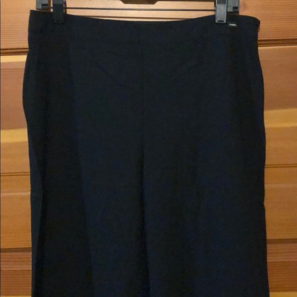 Vintage Chanel wool high rise wide leg side zip minimalist classic trouser pants - Picture 5 of 10